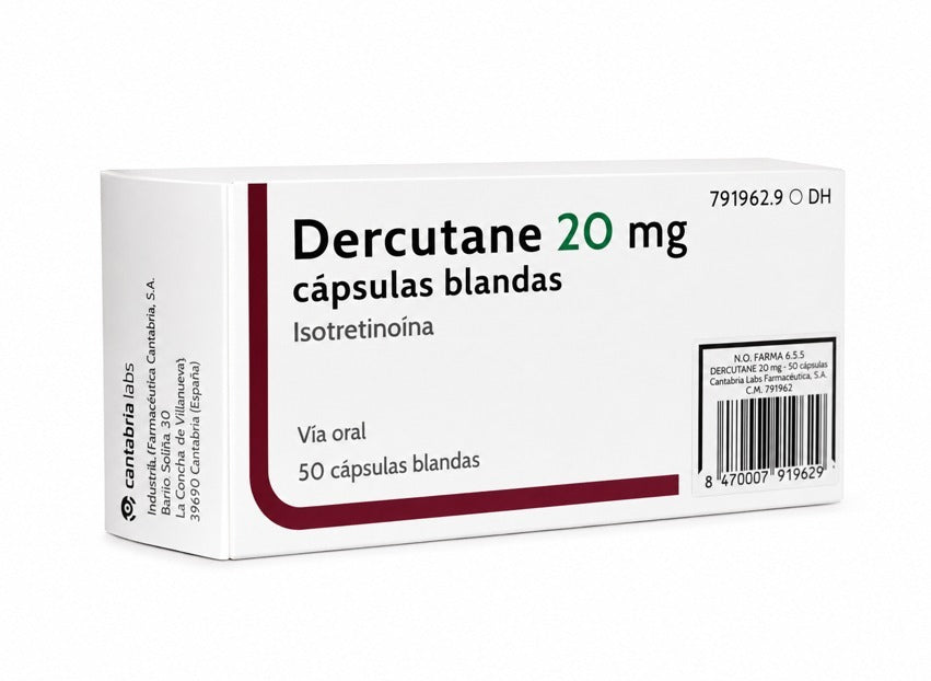 Dercutane 20 mg   50 cápsulas blandas
