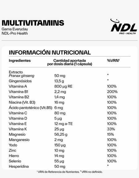 "MULTIVITAMINS  Vitality & Energy" 30 capsulas