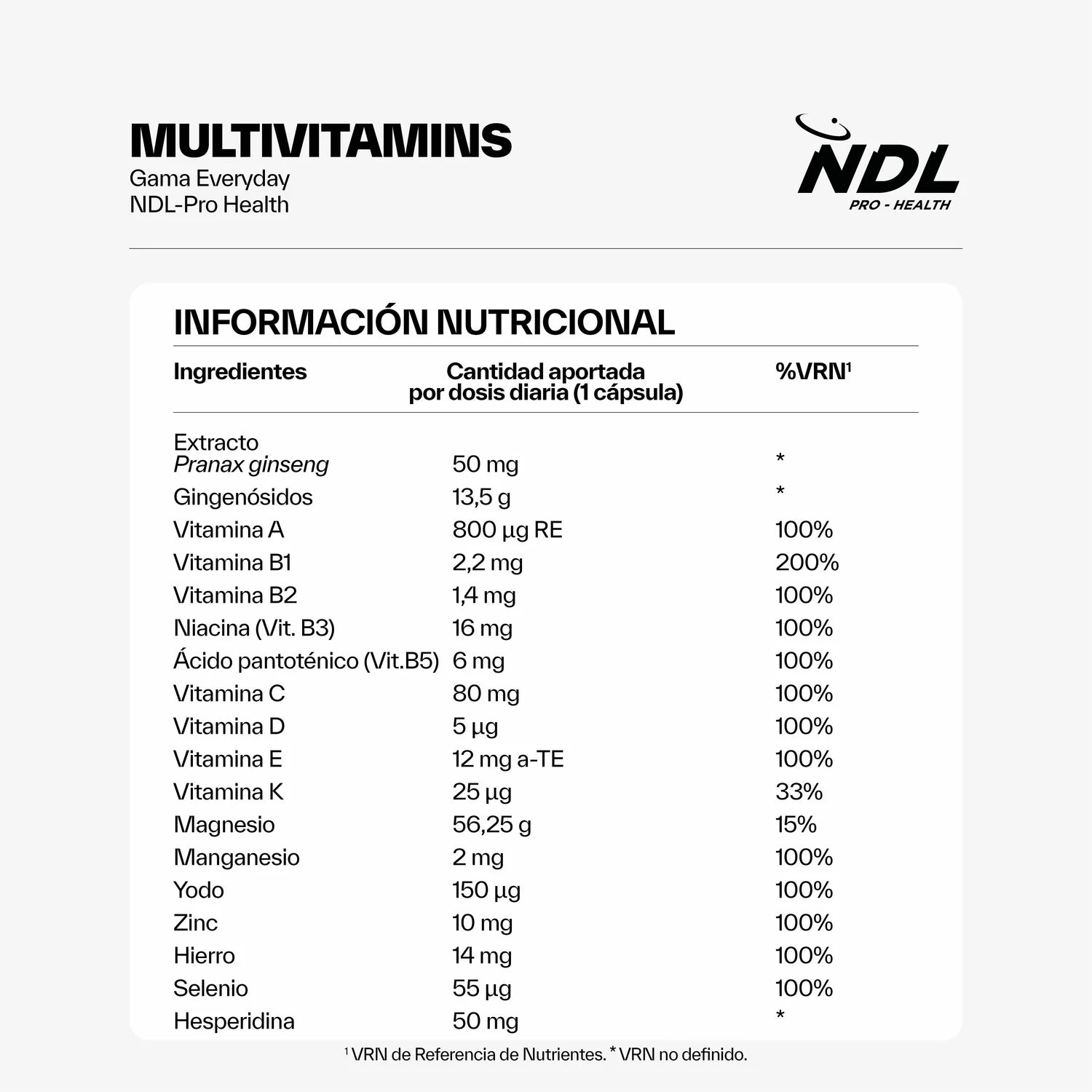 "MULTIVITAMINS  Vitality & Energy" 30 capsulas