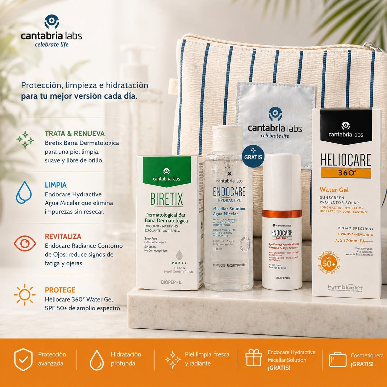 KIT de Renovacion  de la piel Cantabria Labs oferta de regalo Agua Micelar